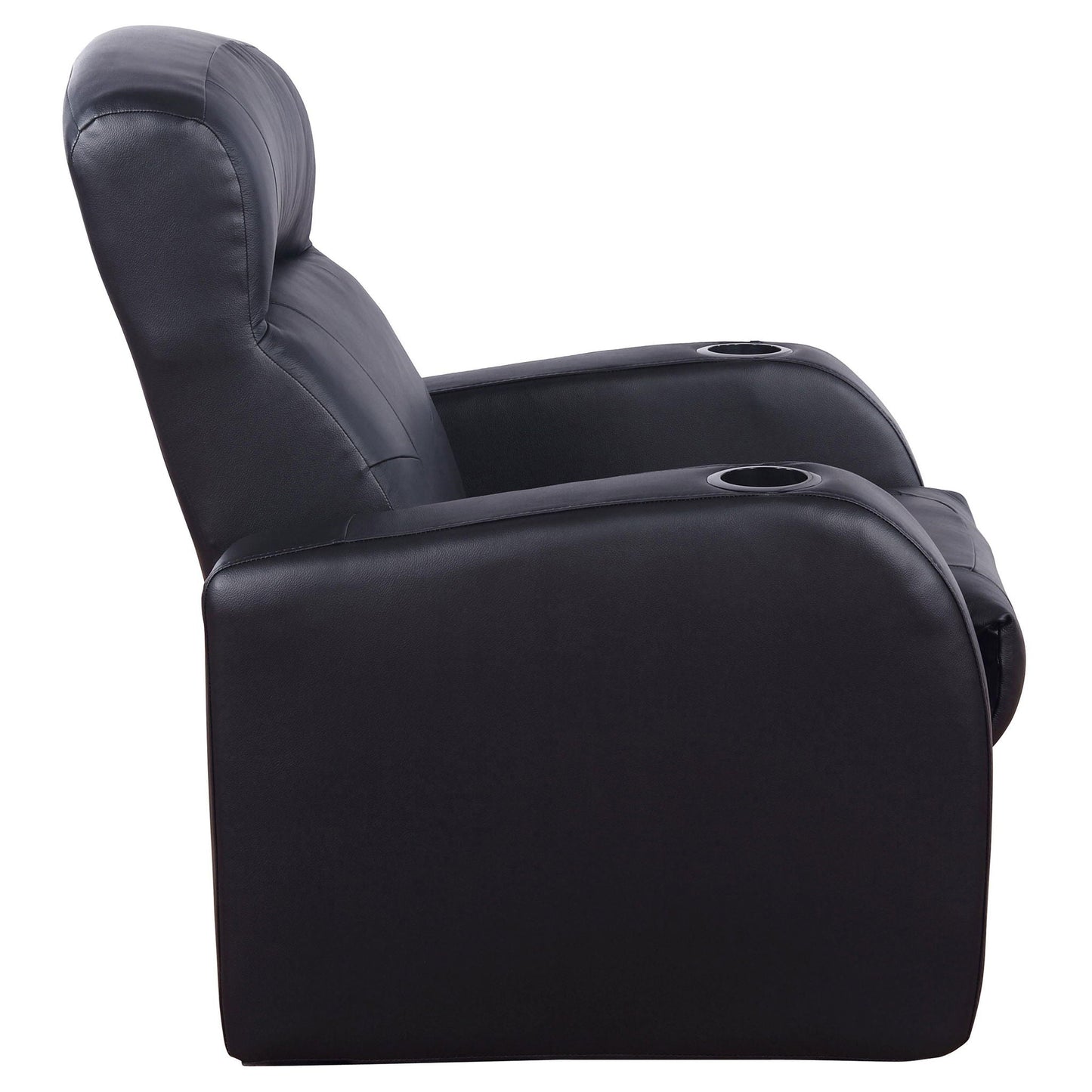 Upholstered Recliner With Cup Holder Comfort Lounge Chair - Black