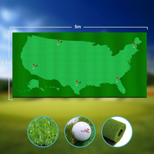 Yunic Golf 8' x 16' Putting Green with Elevation Slope