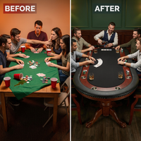 GrandOak Elite Poker Table — Before & After