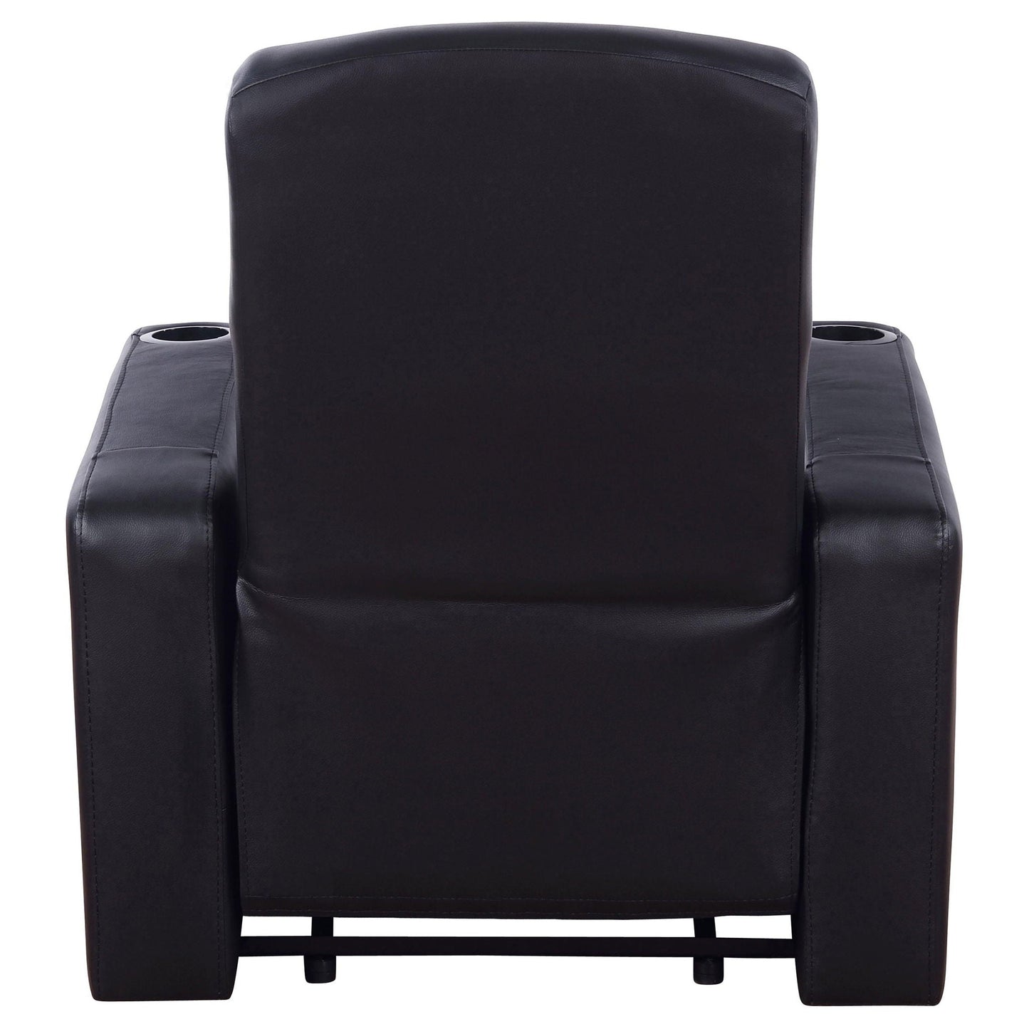 Upholstered Recliner With Cup Holder Comfort Lounge Chair - Black