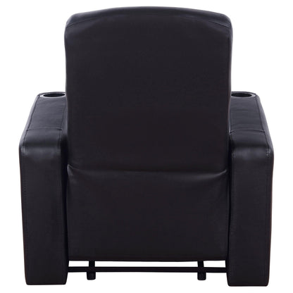 Upholstered Recliner With Cup Holder Comfort Lounge Chair - Black