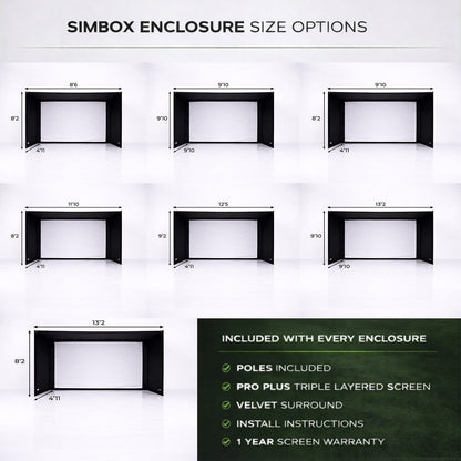 SimBox Golf Simulator Enclosure - 7 sizes available